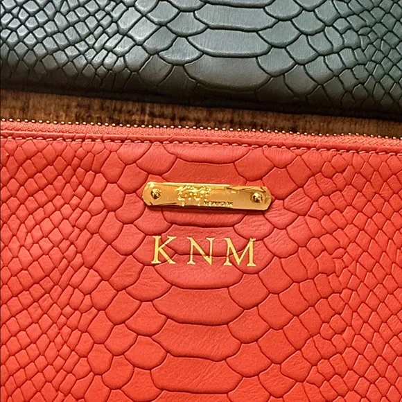 Gigi Newyork Women's Clutch Bag Set - Teal, Green, and Burnt Orange - Picture 2 of 11